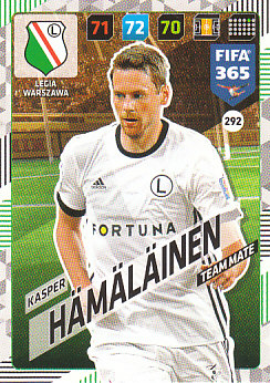 Kaspar Hamalainen Legia Warszawa 2018 FIFA 365 Rising Star #292